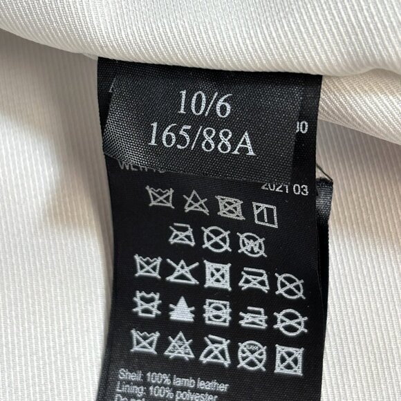 AllSaints Elora Tassel Leather Jacket White Sz 4-6 - Picture 10 of 12